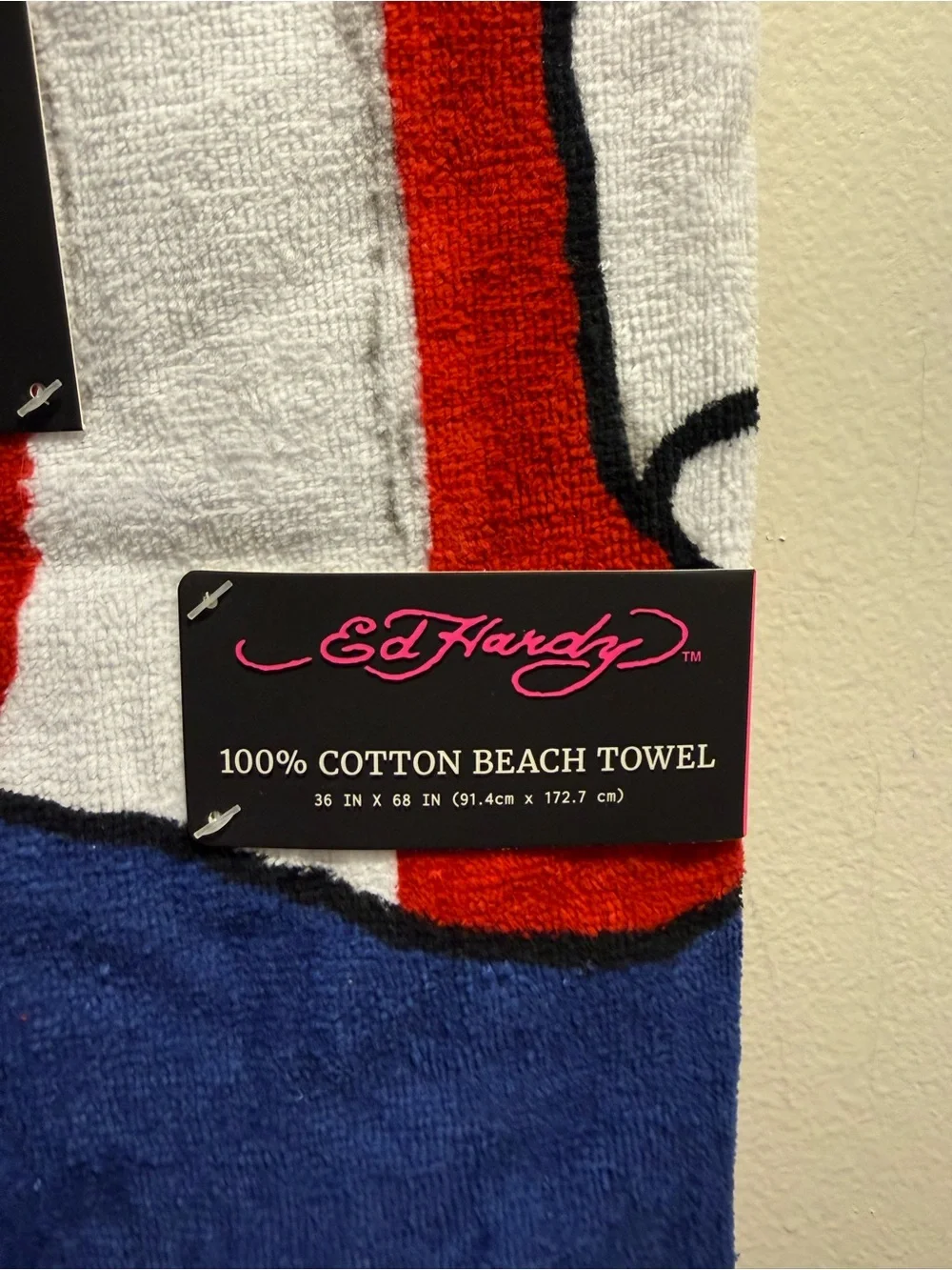 ED HARDY Beach Towel USA flag eagle 36